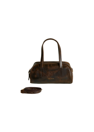 Brushed Dark Brown Hourglass Bowling Bag