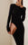 Maxi Long Sleeve Crewneck Dress in Black