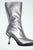 Silver Leather Heel Boots