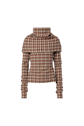 Checked Wool Top