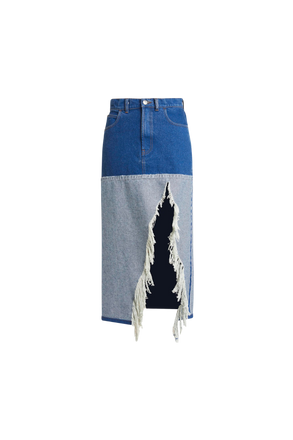 Two-Tone Denim Skirt