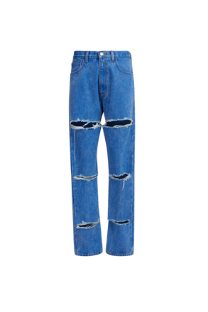 Organic Denim Slashed Boyfriend Jeans