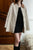 Leather Collar Cotton Barn Jacket in Pebble