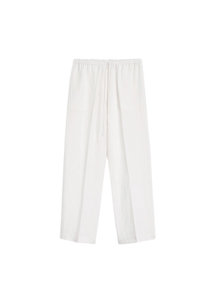Fluid Drawstring Trouser in Off-White