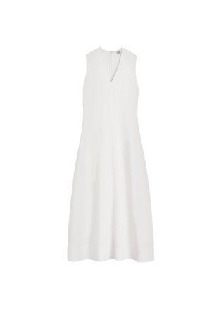Fluid V-Neck Dress in Off-White