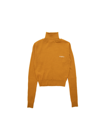 Turtleneck Sweater with Stitched Logo