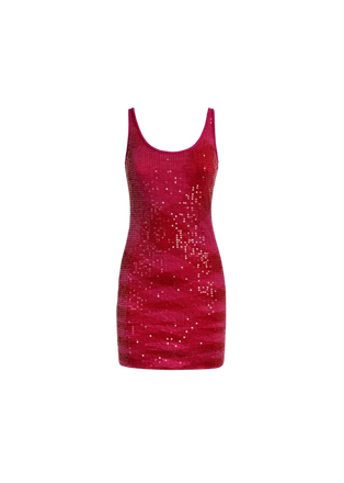 Mini Dress in Pink and Red Space Dye