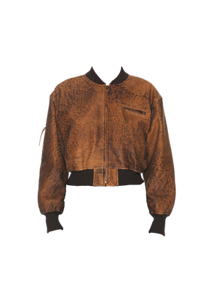 Tanned Leather Bomber Jacket