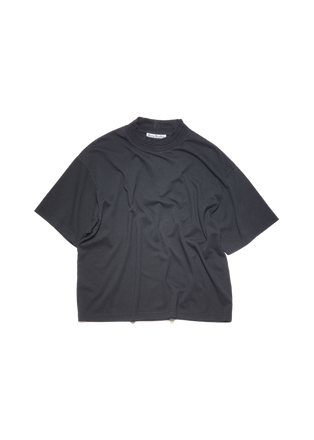 Black Embroidered Neckline T-Shirt