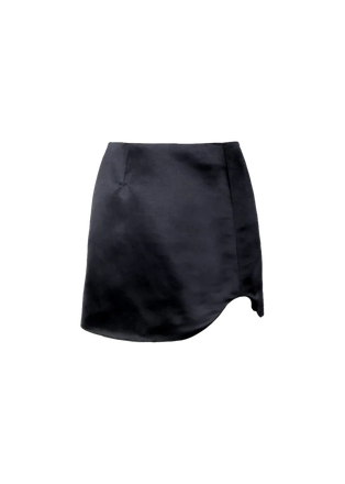 Cut Satin Asymmetric Skirt