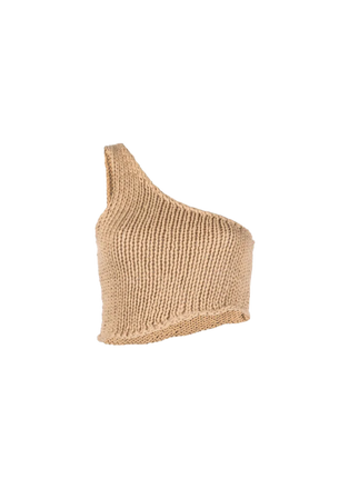 Moneo Asymmetric Shoulder Knit Top
