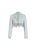 Scalloped Crystal Cropped Denim Jacket