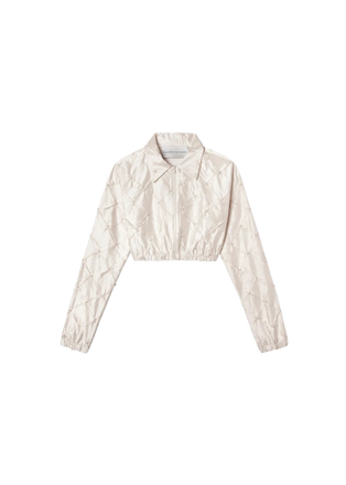 Shelley Tufted Silk Cropped Jacket - MODISTE Exclusive